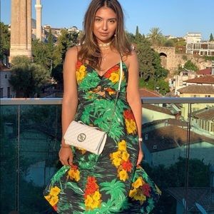 Zara Floral Green Dress M 273/an